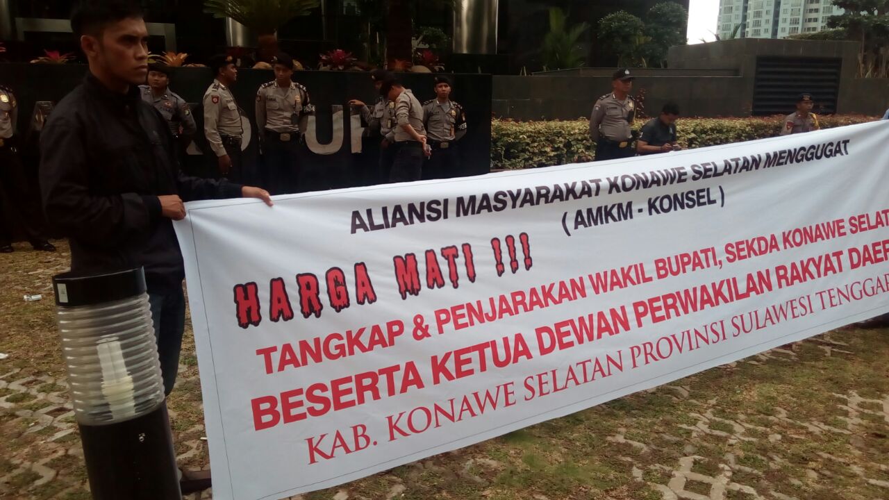 Bongkar Indikasi Jual Beli Jabatan, Aliansi Masyarakat Konawe Selatan Datangai Gedung KPK