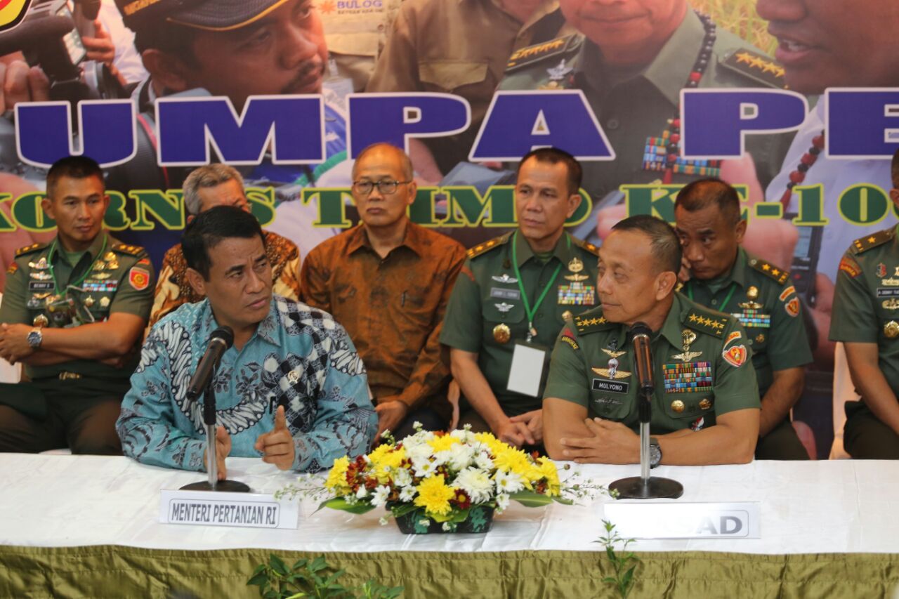 Kementan-TNI Sinergi Wujudkan Ketahanan Pangan pondasi Pertahanan Negara