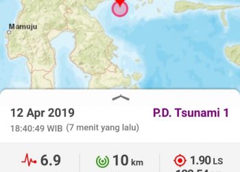 Gempa Guncang  Sulawesi Tengah, BMKG Keluarkan Peringatan Tsunami