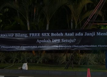 ACN Pasang Spanduk Tolak Pasal Bermasalah RKUHP
