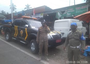 Kasus Positif Covid-19 Meningkat, Satpol PP Tanah Datar Didukung TNI Dan Polri Gencarkan Patroli