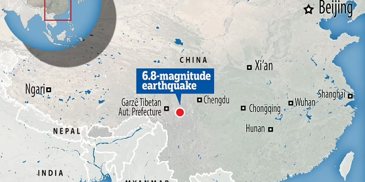 DAMPAK Gempa M 6,8 di China: Data sementara Emergency Respon 65 Orang Tewas