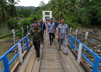 DITINJAU BUPATI EKA PUTRA, JEMBATAN LUBUAK PAUAH AKAN SEGERA DIPERBAIKI