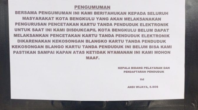 Blangko E-KTP Kosong, Tak Tau Sampai Kapan?