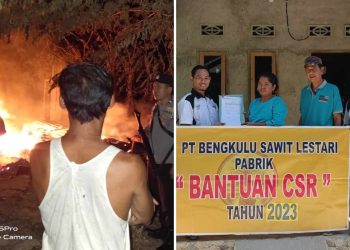 PT. Bengkulu Sawit Lestari Berikan Bantuan Bedah Rumah kepada Korban Kebakaran Tahun 2023, Rumah Milik Bapak Dedi Nasuha Diduga Terbakar Akibat Konsleting Listrik